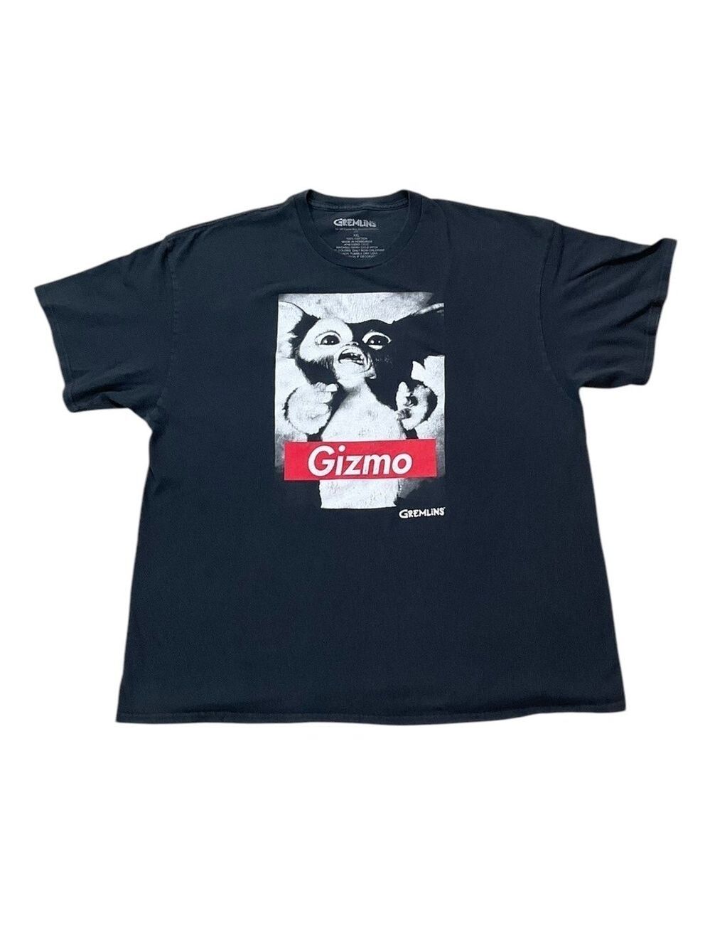 Gremlins Gizmo Graphic Tee Black Size XXL 100% Cotton Horror Movie Shirt